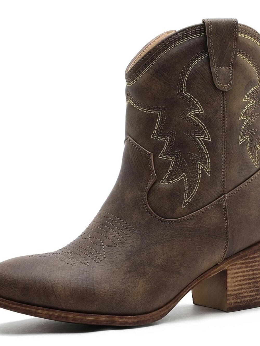 Women's Brown Cowgirl Boots Ankle Booties